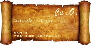 Csiszér Olga névjegykártya