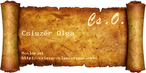 Csiszér Olga névjegykártya