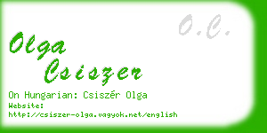 olga csiszer business card